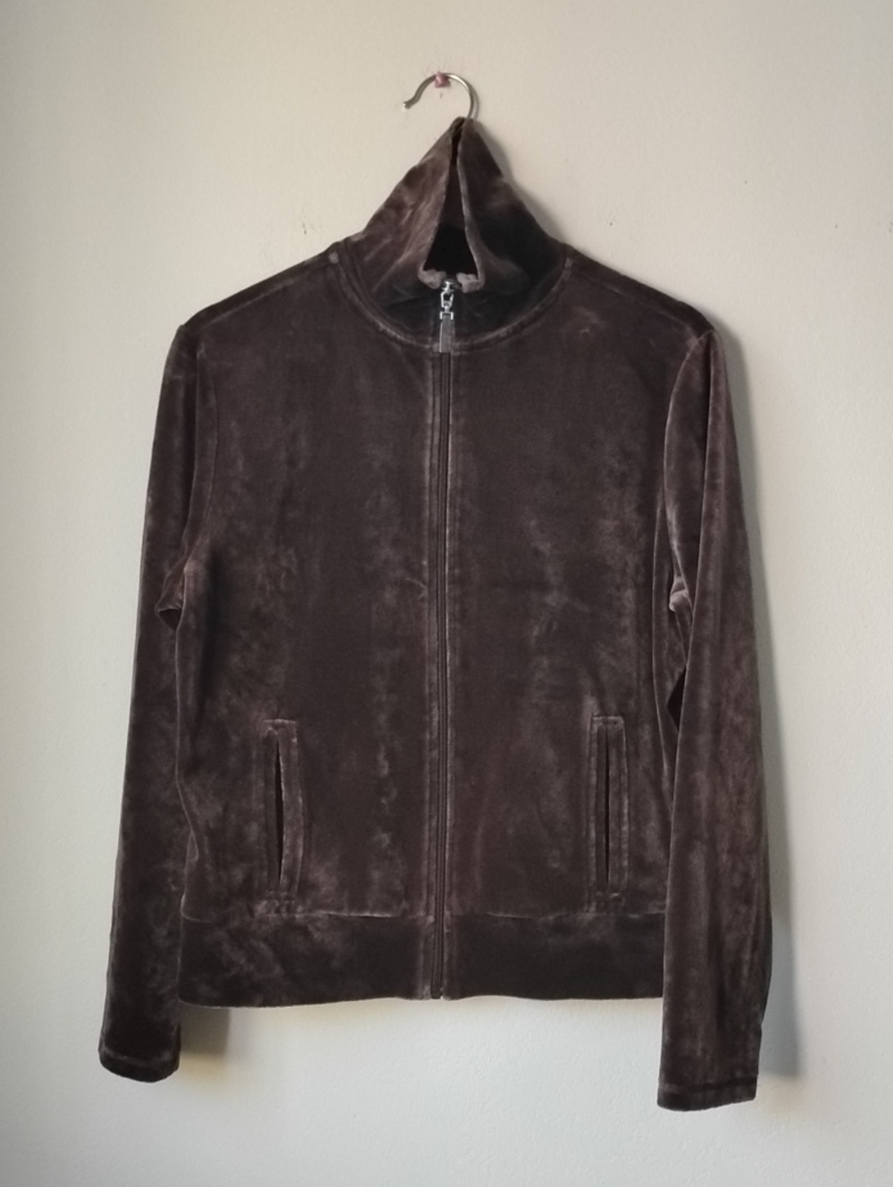 Talbots Women's Size M Brown Velvet Zip-Up Jacket